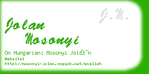 jolan mosonyi business card